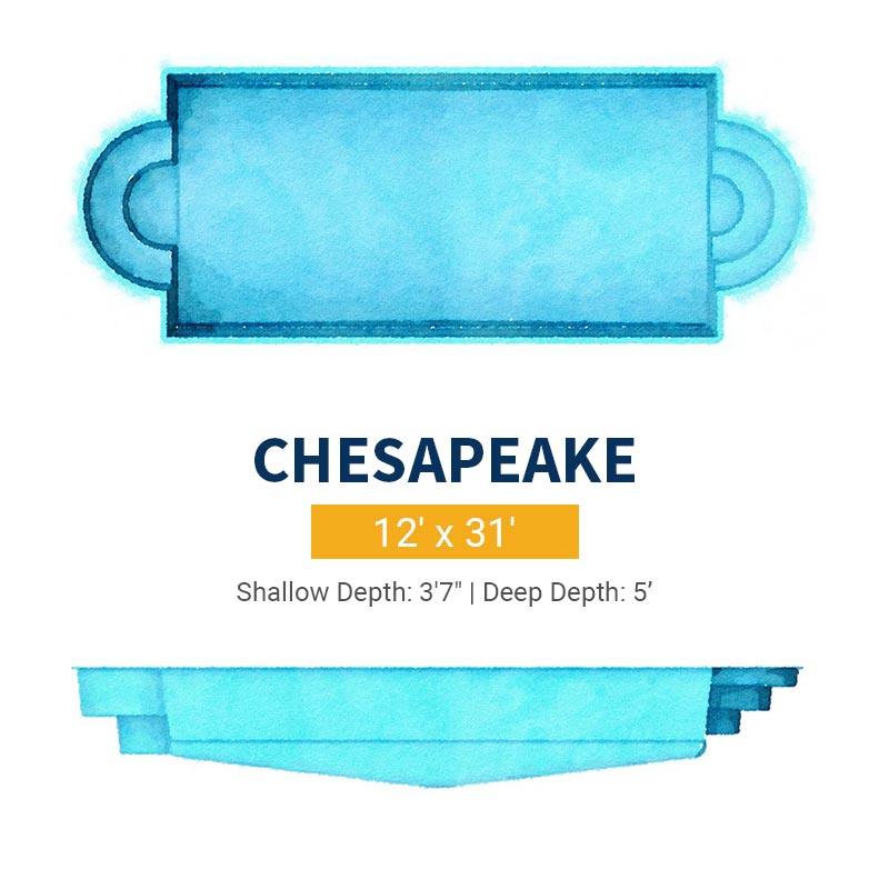 Rectangle Pool Design - Chesapeake | Paradise Pools
